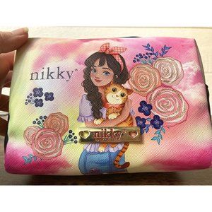 NWT Nikky by Nicole Lee Pink Lovely Clara Cat Large Cosmetic Bag LVM7